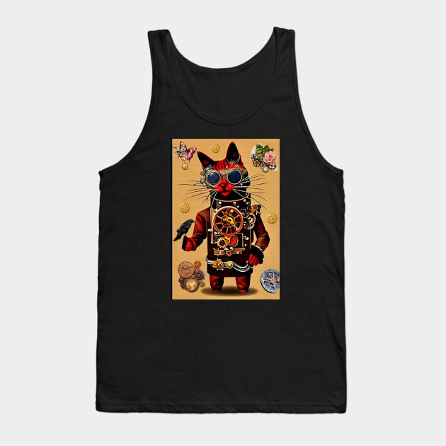 Silas! The Steampunk Kitten Tank Top by Black Cat Alley